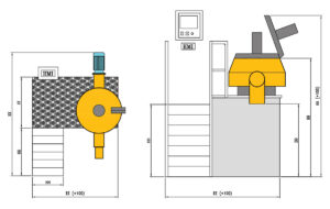 the image shows the the layout image of a Rapid Mixer Granulator machine