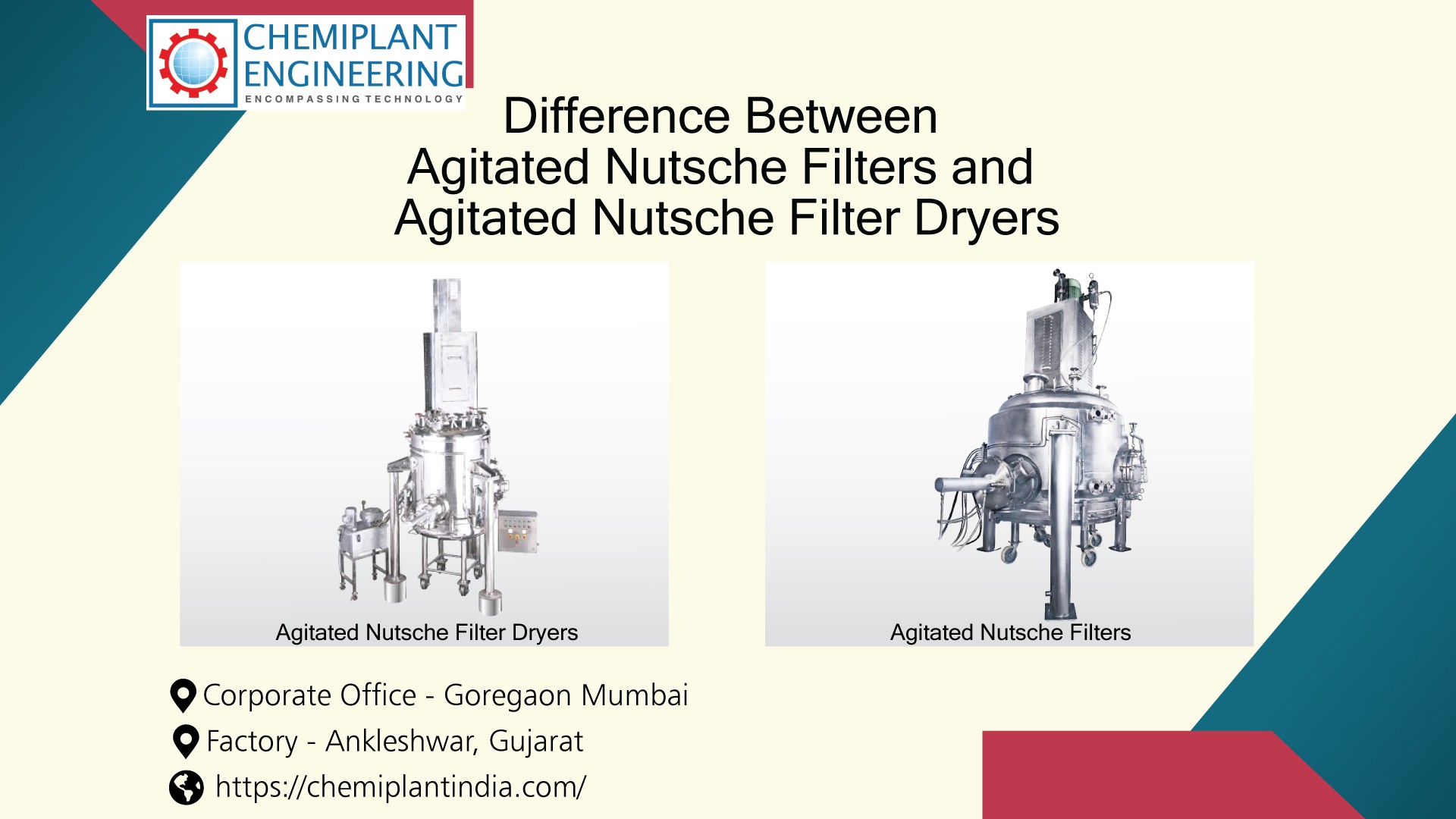 Image displaying the contrast between two types of nutsche filters, highlighting their unique features and functionalities.